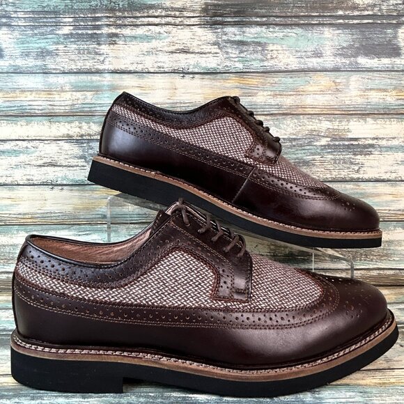 G.H. Bass & Co. Other - GH Bass Bremmer Mens 10D Oxfords Dress Shoes Wingtip Herringbone Brown Leather